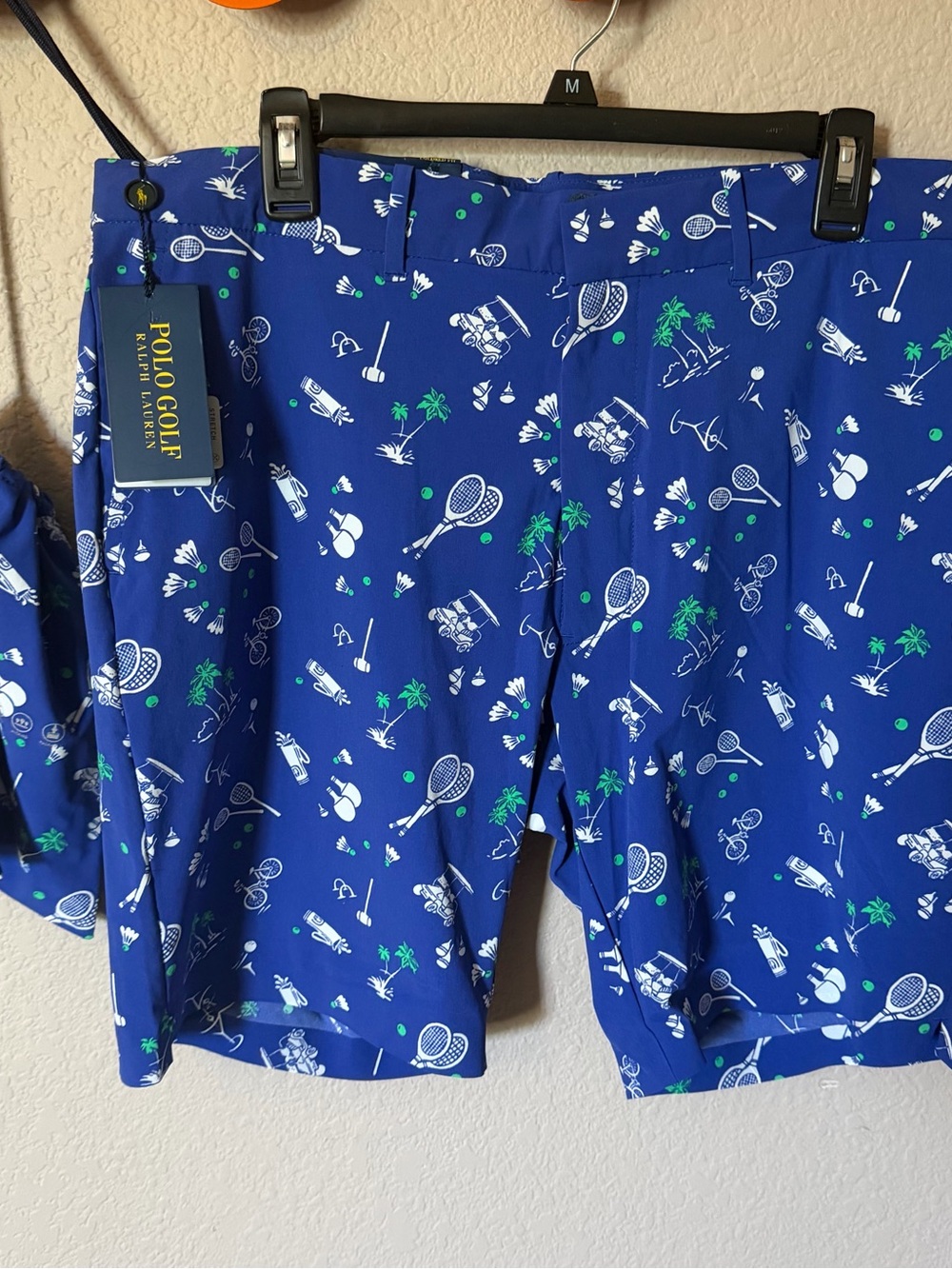 POLO GOLF RALPH LAUREN Mens 36 Shorts Navy with Pouch Badminton Ping Pong $125